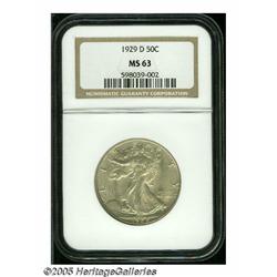 1929-D 50C MS63 NGC. Sharply struck and fully bri