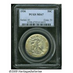 1936 50C MS67 PCGS. Lustrous surfaces are covered
