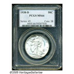 1938-D 50C MS66 PCGS. This '38-D possesses dazzli