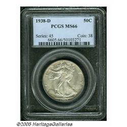 1938-D 50C MS66 PCGS. Well struck with a pleasing