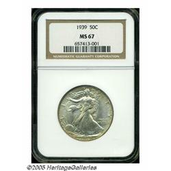1939 50C MS67 NGC. Blushes of golden-brown color 