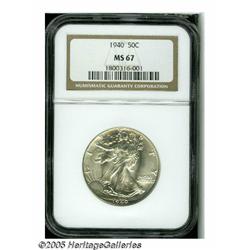 1940 50C MS67 NGC. Fully brilliant and sharply de