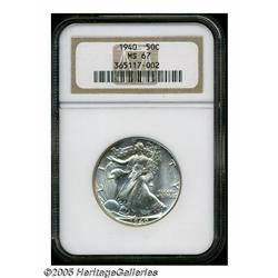 1940 50C MS67 NGC. Sharply struck with nearly ful