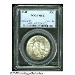 1941 50C MS67 PCGS. Touches of brassy-gold color 