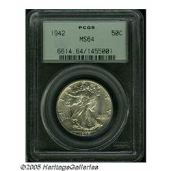 1942 50C MS64 PCGS. Well struck with bright satin