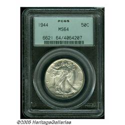 1944 50C MS64 PCGS. A pleasing satiny sheen illum