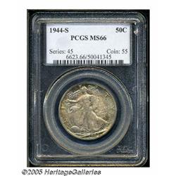 1944-S 50C MS66 PCGS. Large S. Moderate steel-gra