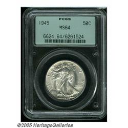 1945 50C MS64 PCGS. Lustrous and untoned, with a 