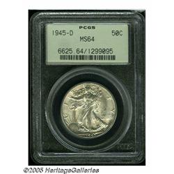 1945-D 50C MS64 PCGS. Sharply struck with clean s