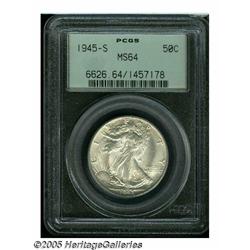 1945-S 50C MS64 PCGS. Well struck and lustrous, w