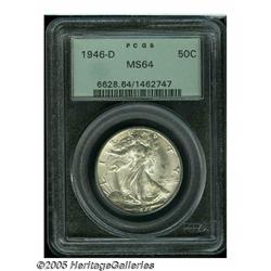 1946-D 50C MS64 PCGS. Well struck and lustrous, t