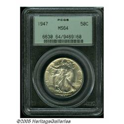 1947 50C MS64 PCGS. Well struck with bright satin