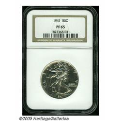 1941 50C PR65 NGC. An intricately struck and bril