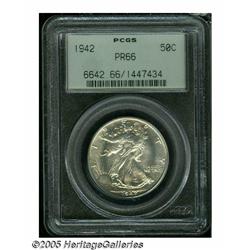 1942 50C PR66 PCGS. Whispers of light golden pati
