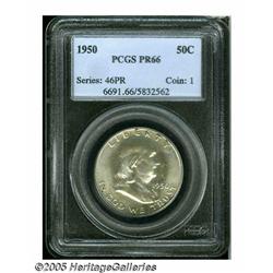 1950 50C PR66 PCGS. Silvery surfaces display a co