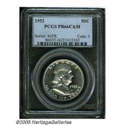 1952 50C PR66 Cameo PCGS. A lovely cameo proof th