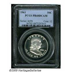 1961 50C PR68 Deep Cameo PCGS. The sharp black an