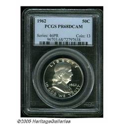 1962 50C PR68 Deep Cameo PCGS. A gorgeous Superb 
