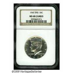 1965 50C SMS MS68 Cameo NGC. This brilliant and e