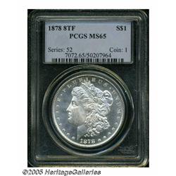 1878 8TF S$1 MS65 PCGS. VAM-17. Lustrous silver-g