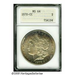 1878-CC S$1 MS64 ANACS. Sharply struck and fully 