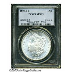 1878-CC S$1 MS65 PCGS. A fully brilliant Gem with