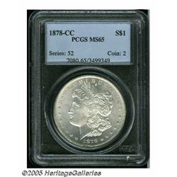 1878-CC S$1 MS65 PCGS. Highly lustrous with frost