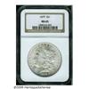 Image 1 : 1879 S$1 MS65 NGC. Frosty silver-gray surfaces di