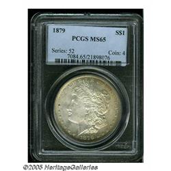 1879 S$1 MS65 PCGS. Peach and lilac colors endow 