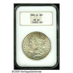 1880-CC S$1 MS64 NGC. Golden-brown colors endow t