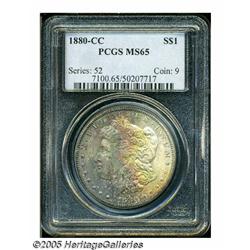 1880-CC S$1 MS65 PCGS. Lustrous surfaces of this 