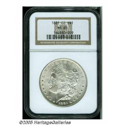 1881-CC S$1 MS65 NGC. A lustrous and brilliant Ge