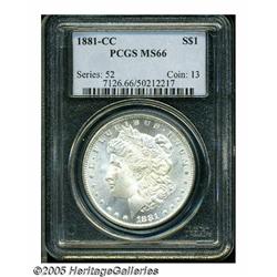 1881-CC S$1 MS66 PCGS. Frosty and lustrous with e