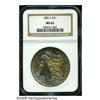 Image 1 : 1881-S S$1 MS65 NGC. A horizontal band of bright 