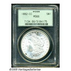 1882-CC S$1 MS66 PCGS. Well struck up on the desi