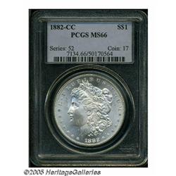 1882-CC S$1 MS66 PCGS. This is a fully lustrous a