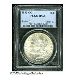 1882-CC S$1 MS66 PCGS. Fully lustrous and highly 