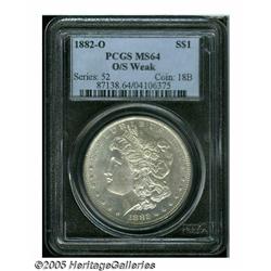 1882-O/S S$1 Weak MS64 PCGS. VAM-5. A Top 100 Var