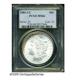 1883-CC S$1 MS66 PCGS. Fully lustrous with frosty