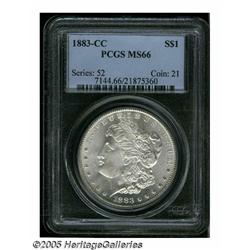 1883-CC S$1 MS66 PCGS. Brilliant and sharply stru