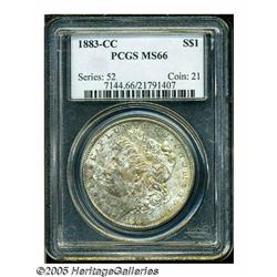 1883-CC S$1 MS66 PCGS. This CC dollar has lovely 