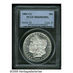 1883-CC S$1 MS65 Deep Mirror Prooflike PCGS. An i