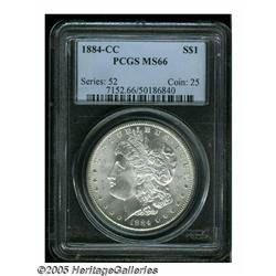 1884-CC S$1 MS66 PCGS. Brilliant and lustrous wit