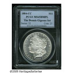 1884-CC S$1 MS65 Deep Mirror Prooflike PCGS. Ex: 