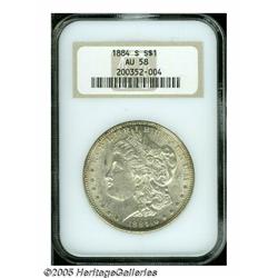 1884-S S$1 AU58 NGC. Very close to Mint State, th