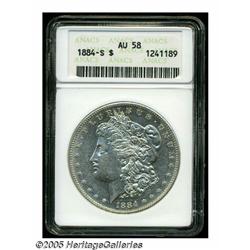 1884-S S$1 AU58 ANACS. A brilliant and crisply st
