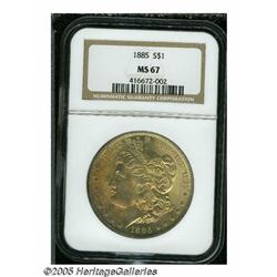 1885 S$1 MS67 NGC. Well struck and highly lustrou