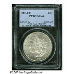 1885-CC S$1 MS64 PCGS. Well struck with frosty, h