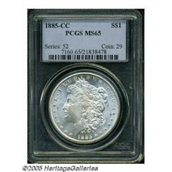 1885-CC S$1 MS65 PCGS. Well struck and highly lus