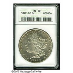 1892-CC S$1 MS60 ANACS. Sharply struck and fully 